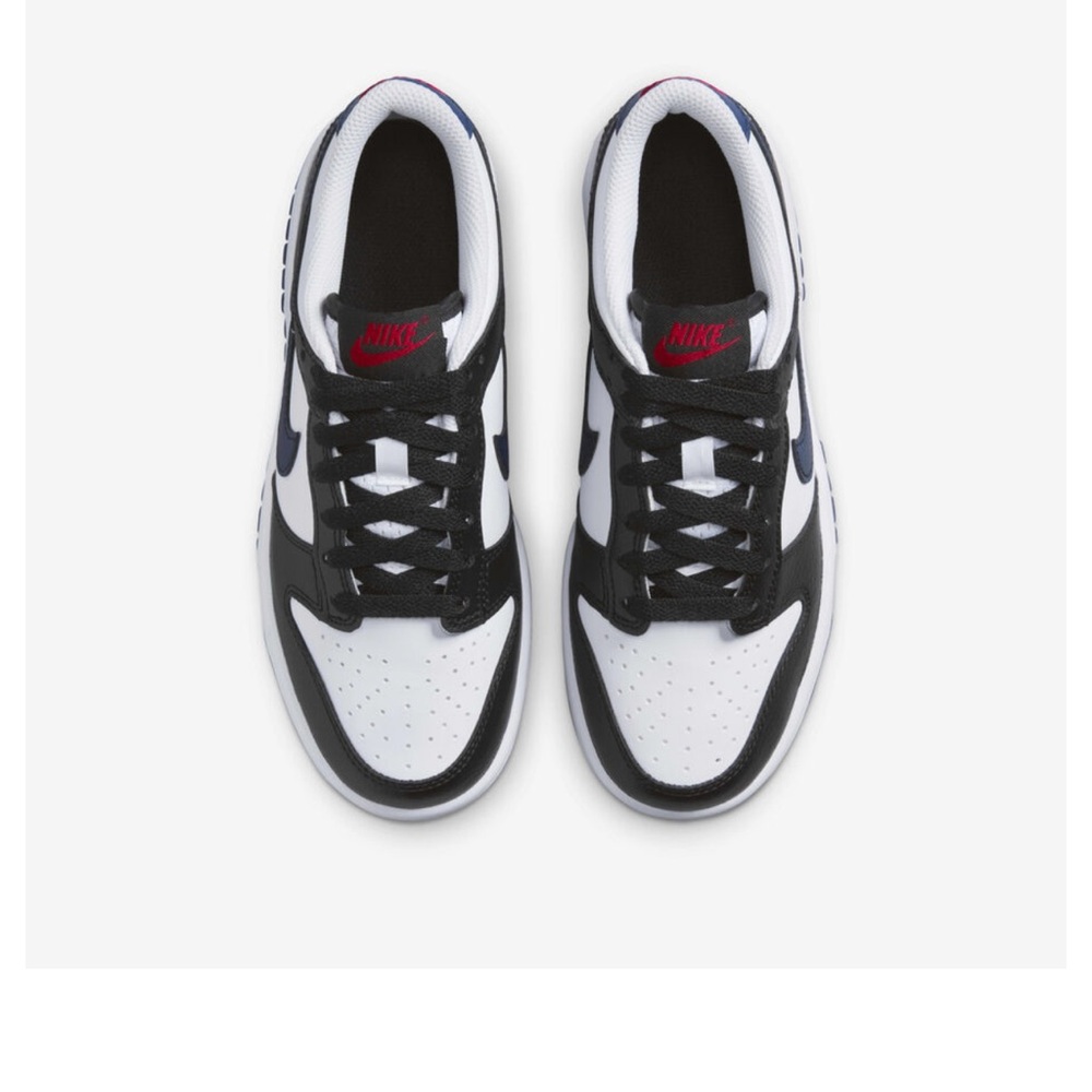 NIKE Dunk Low GS Team USA Kids Youth Black & White with Red Sneakers, size 5.5